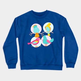 Colorful Birds Hand Drawn Easter Crewneck Sweatshirt